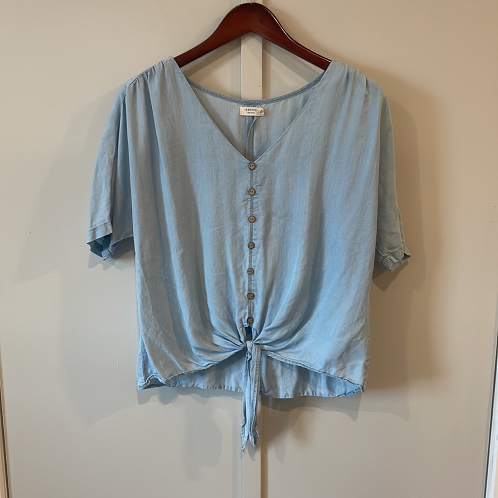 Francesca’s denim style blouse